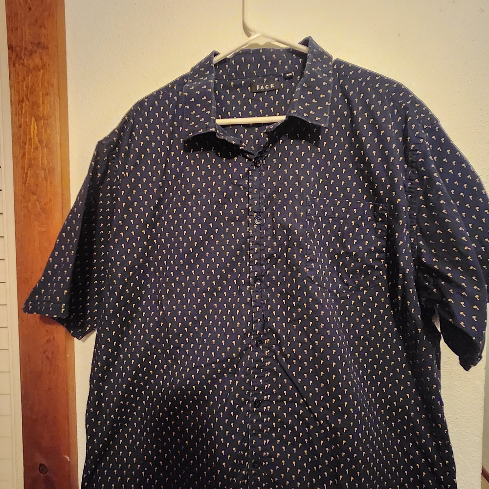 Jack by BB Dakota Men's Dark Blue Printed Shirt
